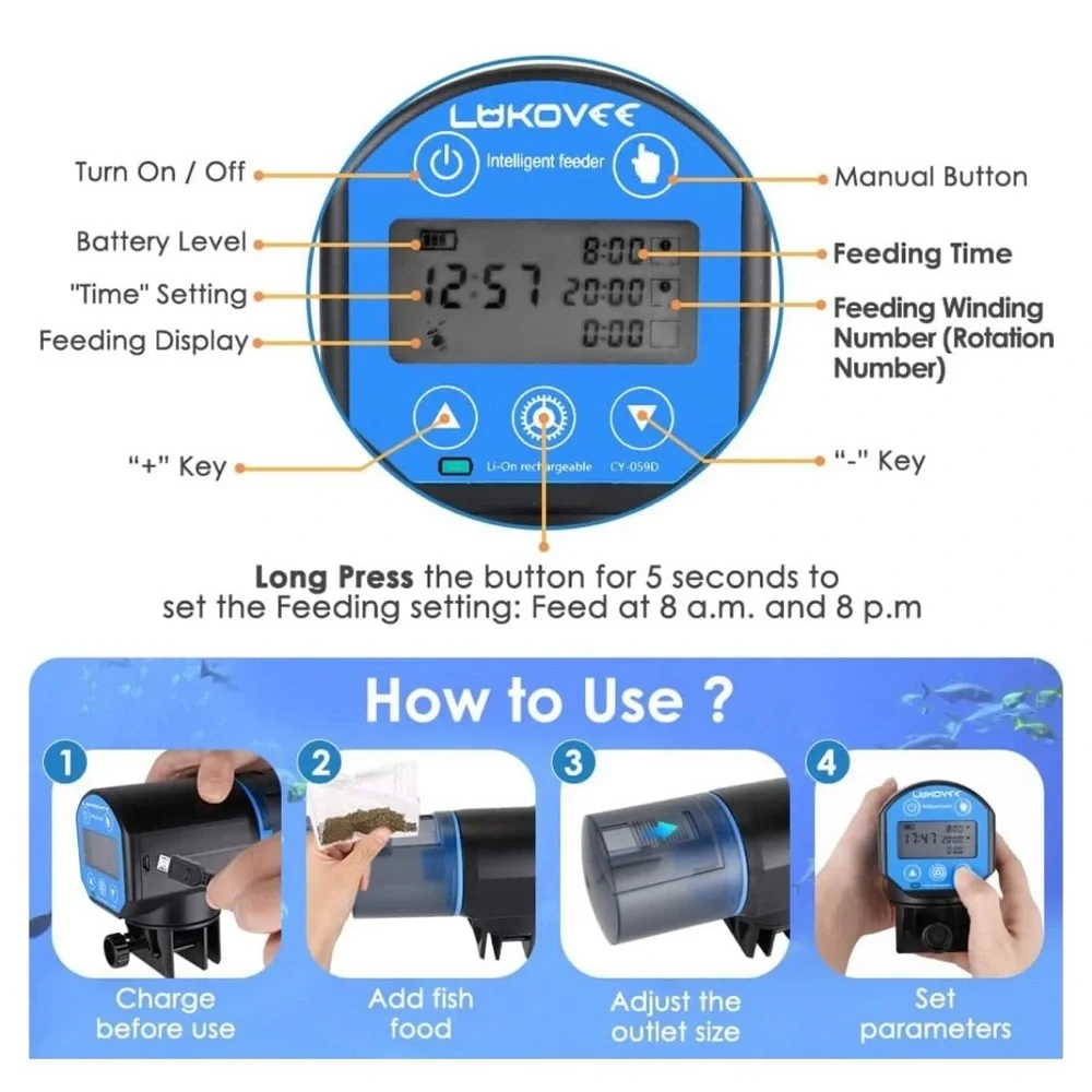 Lukovee Automatic Fish Feeder